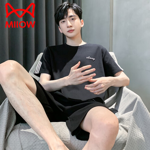 Cat Man (Miiow) pijama para hombres para hombres en verano de algodón puro de manga pura verano delgado 2025 ropa casera de gran tamaño de niños nuevos HDE-9930 4xl hombres