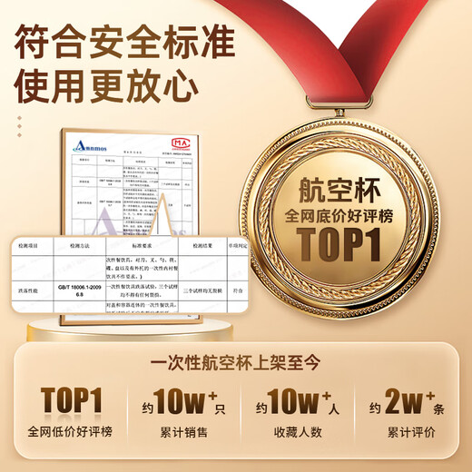 Jielibang Aviation Cup Disposable 420ml*50 Food Grade Transparent Plastic Thickened Home Picnic Beer Drink Space