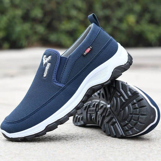 Viejos zapatos para hombres de Beijing zapatos de papá de ancianos y ancianos de mediana edad 2025 zapatos para hombres nuevos zapatos deportivos zapatos suaves hombres súper suaves 9902-azul 44