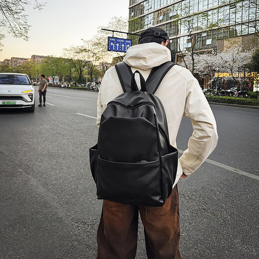 Neuer europäischer und amerikanischer Retro-Computerrucksack, trendiger Rucksack mit großem Fassungsvermögen, Reiserucksack, Tasche für Mittelschüler und Studenten, schwarz
