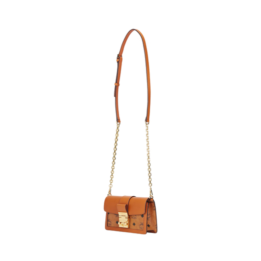 MCMAren Visetos Presbyterian full-print chain Cowhide leather box bag one-shoulder crossbody bag Mini basic package (bag + dust bag)