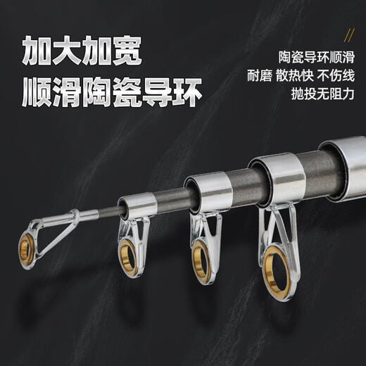Jinglang Sea Pole Set 2,1 m Fischereiungsstangen Meeresmastpol Langtroop Metallspinnrad Seerangerfischstange