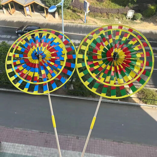 Buntes traditionelle Doppelschicht alte Peking Windmühle Kinderspielzeug im Freien Dekoration Aktivität Requisiten Scenic Street Stände kleine einschichtige alte Peking Windmühle One