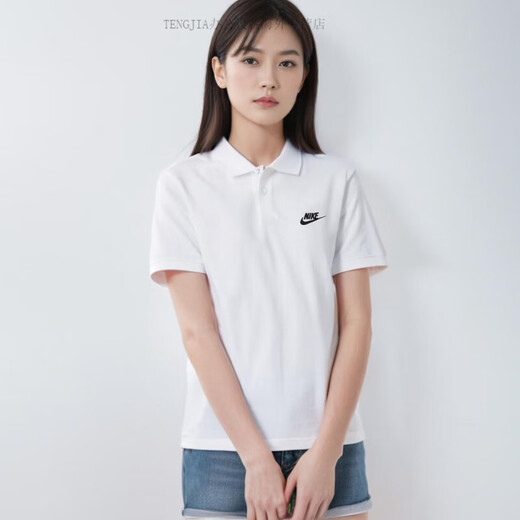耐克（NIKE）POLO衫女短袖夏季翻领T恤宽松五分袖纯棉透气运动装 粉色FN3895-675 宽松纯棉 S 100-120斤(建议买小一码)
