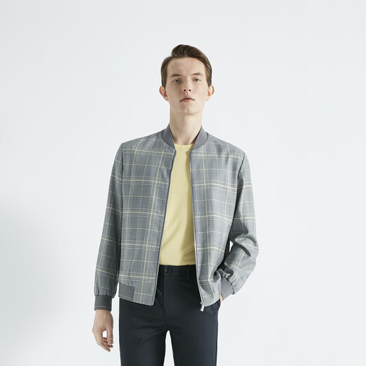 Jinba Herren -Kleidung [einschließlich Wolle] Kurzversionsgeschäft und lässige Frühlings- und Herbstjacke BKDG1101 MITTRIGE GRAY XL