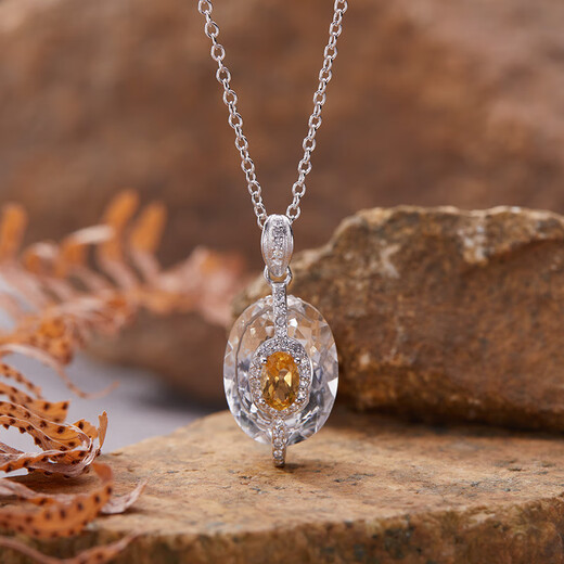 Libiao 2025 new French 925 silver tanzanite white crystal colored treasure necklace women's niche design high-end pendant natural white crystal garnet necklace