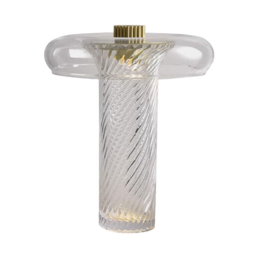 Luz de luz de noche de decoración Lámpara de escritorio de lujo Nordic Modern Simple Glass Sala de estar Lámpara de habitación Modelo de habitación M1047 Smoke Grey Botón grande Interruptor