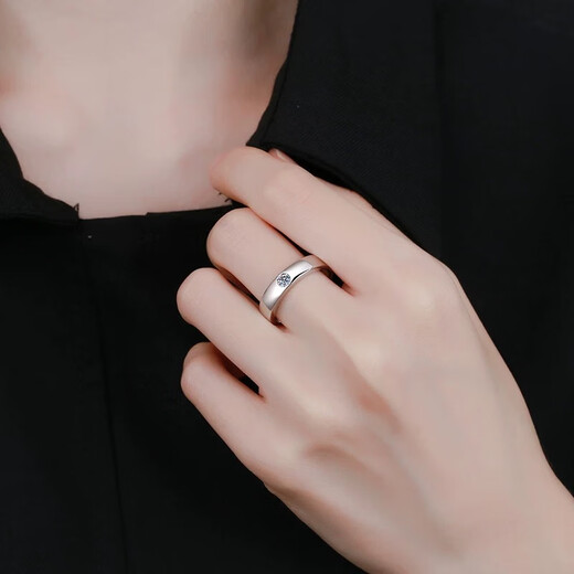 Genuine PT950 platinum men's ring, fashionable 18K gold men's moissanite diamond ring, couple's ring, Chinese Valentine's Day holiday gift, opening adjustable (light luxury model)