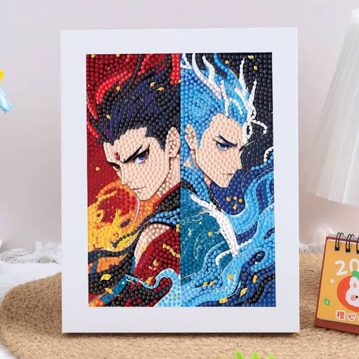 咏幻敖丙贴画之魔童闹海砖石画 7372相框+套工具 1722CM