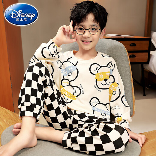 Disney boys pajamas pure cotton cartoon spring and autumn medium and large children long sleeves 2025 new children's home clothes little boy autumn style F12596 long sleeve boy average size 12 size recommended height 110-120, weight
