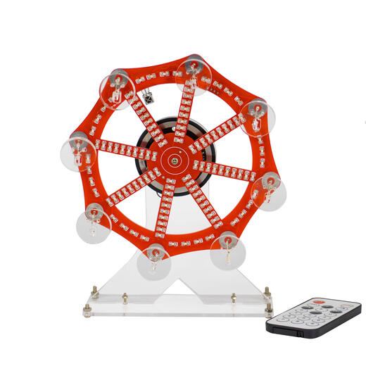 Colorful electric Ferris wheel model kit electronic DIY fun and creative LED light welding parts TJ-56-675 kit + T-type power cord