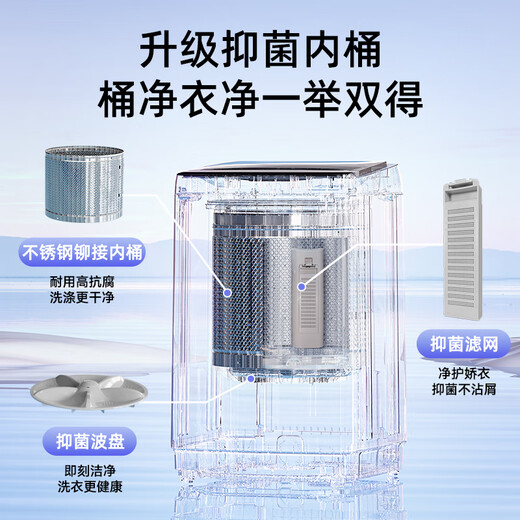 Royalstar pulsator washing machine 9KG fully automatic household health bucket self-cleaning dormitory rental can make an appointment to trade in the old ERVP193018T