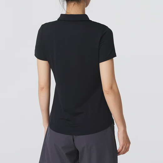 安德玛（Under Armour）女装运动套装 25夏季新款舒适透气POLO衫短袖T恤梭织长裤 两件套 黑色polo衫+白色长裤 M