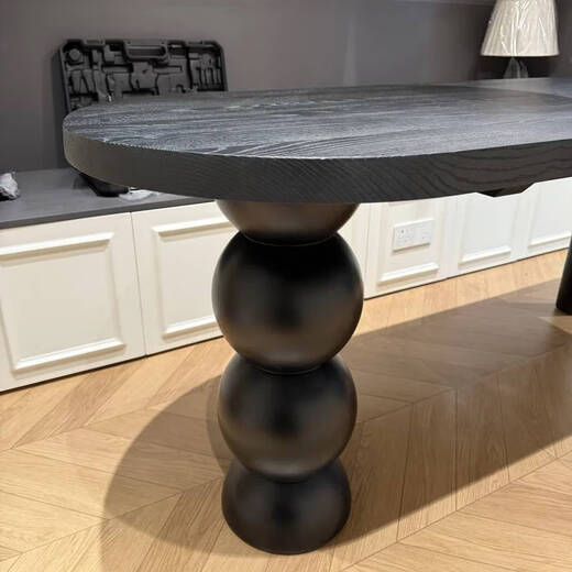 Yonghuan Oval Esstisch Esstischstil Schwarzer Tisch Kiefernholz 14070* Dick 4.5
