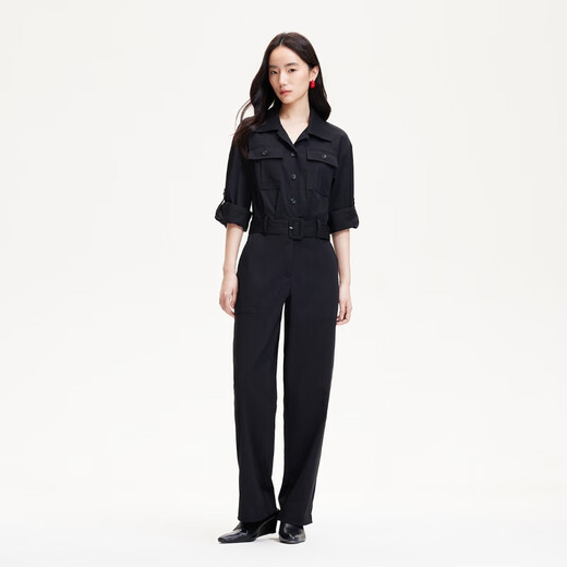 
VEROMODA jumpsuits for women 2025 spring new lace-up waist slimming casual jumpsuits commuting versatile 325144003