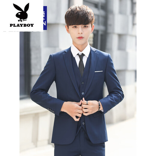 Playboy (PLAYBOY) Teenage High School Students 18 Years Old Adult Dress Suit College Style Student Formal Suit Suit Men's Jacket New Black 2-button Suit Top S 165 Recommendation 90-105Jin Jin is equal to 0.5 kg