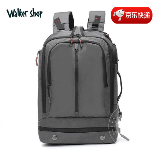 Walker Shop品牌新款双肩包男款商务通勤出差超大容量旅行包轻便男士背包 灰色 19寸