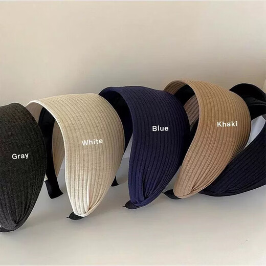 Yi Mengling's same wide-brimmed gray headband for women, high-end fashionable high-top headband, hairpin, internet celebrity headwear 2# extra wide dark gray headband about 7cm