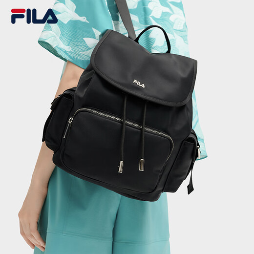 Fila Fila Rucksack Damensasche [Begleitbeutel] Rucksack mehrfacher Antibakterielles Innen -Rucksack großer Kapazitäts -Rucksack, Schwarz - BK XS