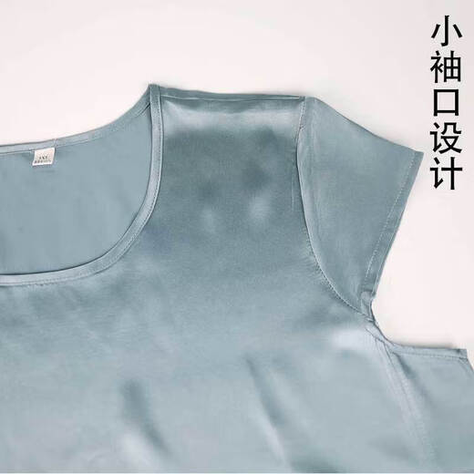 圆领打底衫100%桑蚕丝有袖外穿孝敬中老年真丝背心真丝吊带女 826 2XL
