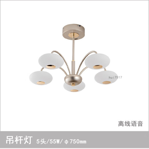 Less (NVC) chandelier 12809 Star Series Simple Modern Ball Cream Style Living Room Dining Room Bedroom Light Voice Boom Light/10 Head/122W/Diameter 98 cm