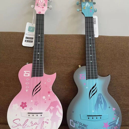 enyaNova U初音未来联名碳纤维儿童小吉他初学者尤克里里 粉色[+可水洗原装琴包]