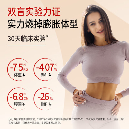 
EAFIT imported eafit burning card 1000 enhanced version Lazy Cayenne pepper body beauty pills for adult S-shaped curve fat loss [natural plant extraction and combustion] 3 boxes cycle pack