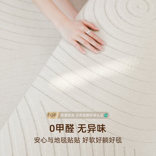 梵慕帛 VANMBO地毯客厅奶油风2025新款免洗可擦家用沙发茶几防水地垫卧室床边毯 素线-15934 240cm*360cm 防潮隔音