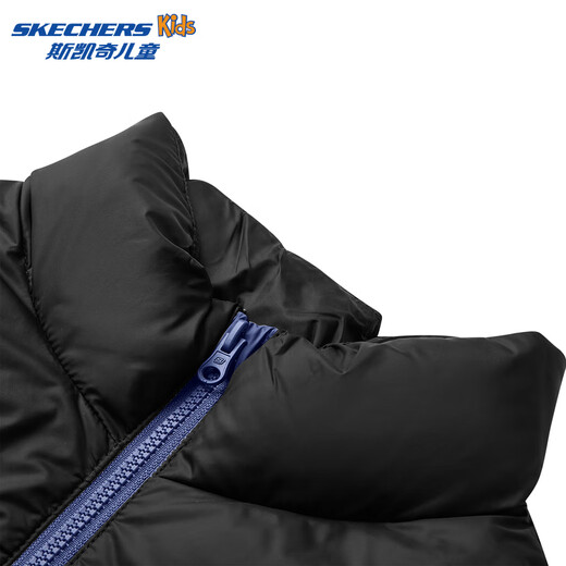 Skechers Skechers children's down jacket autumn and winter boys and girls jacket down vest L424K080/L425K029 marlin blue/030T 130 cm
