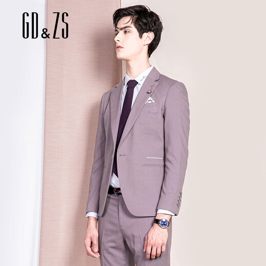 GDZS品牌特卖西装外套男修身休闲帅气薄款夏季 浅蓝色kbaba3524 XS 160/