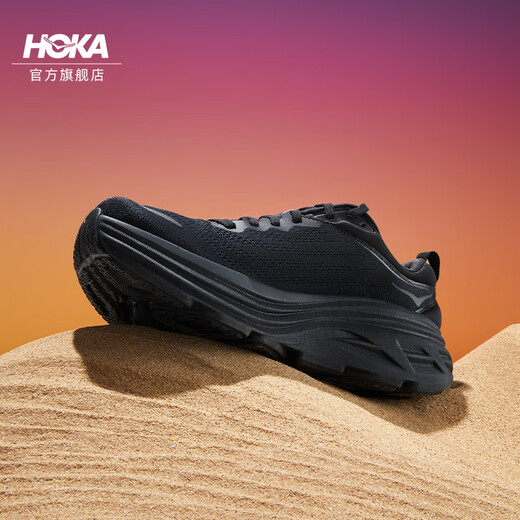 HOKA男款夏季邦代 8公路跑步鞋BONDI 8轻盈舒适缓震透气 黑色 / 黑色(建议拍大半码) 41