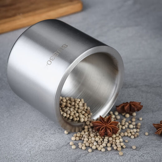 Enshousu garlic pounder stainless steel 304 extra thick hammer bowl household mashing jar grinding manual garlic mortar mortar mortar mortar 17CM outer diameter thickened conical stainless steel bowl