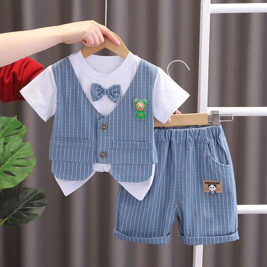 G. Duckkids Kinderbekleidung Jungen Anzug Summer Dünne Baby Kinderkleidung Jungen Handsome Kurzärmel-Hemd Baby Jahrt