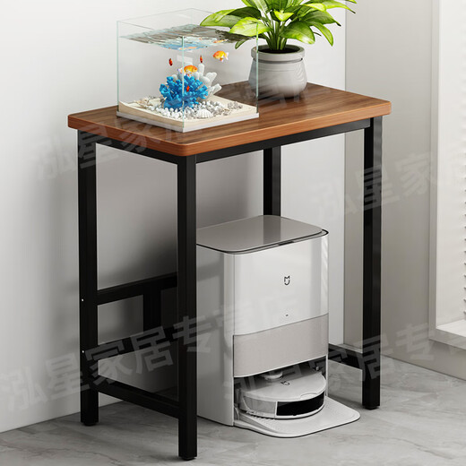 Yaoying computer desk small table home desk office desk simple study table narrow side table sweeping robot storage rack walnut color double beam reinforcement 40*60cm