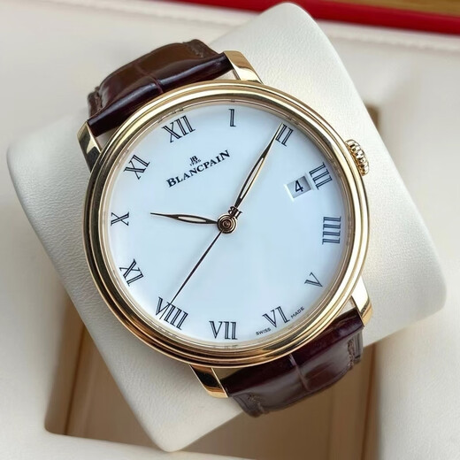 【二手99新】全套宝珀（blancpain）男表经典系列自动机械表月相月份星期显示二手奢侈品男士手表 42白盘6630-3631-55B