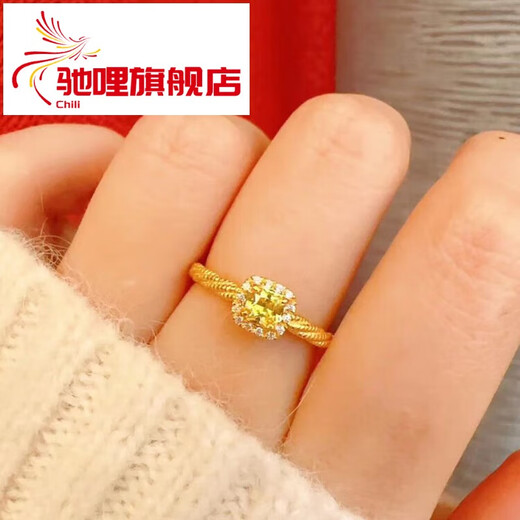 Chili gold sugar cube ring 999 pure gold new pure gold live mouth ring pure gold index finger ring as a gift for your girlfriend. Gold sugar cube ring about 3.1g