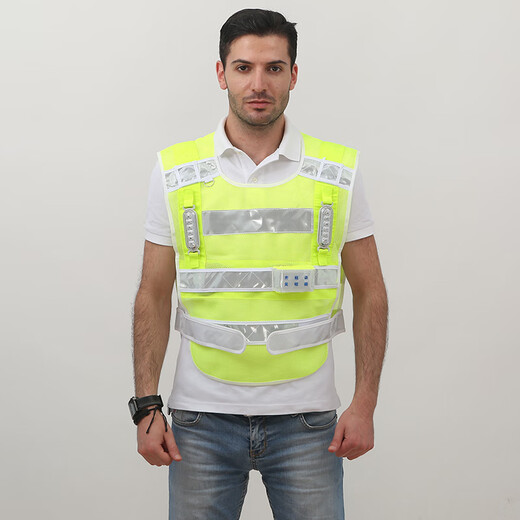 Jiahu LED reflective vest with light reflective vest construction safety sanitation reflective clothing cycling reflective safety clothing strobe light vest