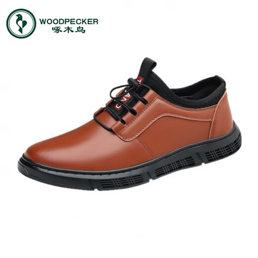 Woodpecker Herren 2025 Neue weiche Lederschuhe Geschäfte Casual Herren Lederschuhe mit einem Fuß Herrengeschäft Lederschuhe TY-882-Black 39