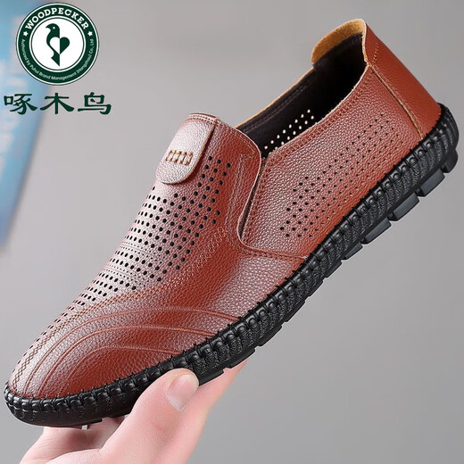 Woodpecker Beanie Chaussures pour hommes 2025 Spring and Automne Nouvelle entreprise Chaussures de cuir décontractées officielles Chaussures pour hommes Houstable Soft Sond