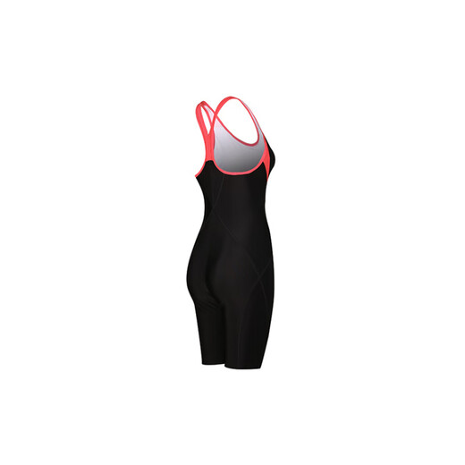 Speedo minimalist style soft high elastic sun protection boxer one-piece swimsuit for women black/pink one size 32