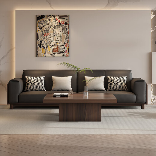 
Solid wood sofa, South American black walnut new modern simple living room direct sofa W9905#