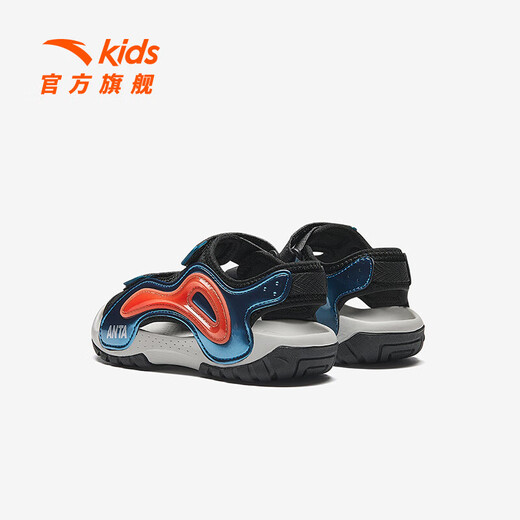 ANTA Children's Sandals Boys' Shoes Children's Wading Shoes 2026 Summer New Product Phantom Bullet Technology Outdoor Beach Shoes Black/Magma Orange-2 33