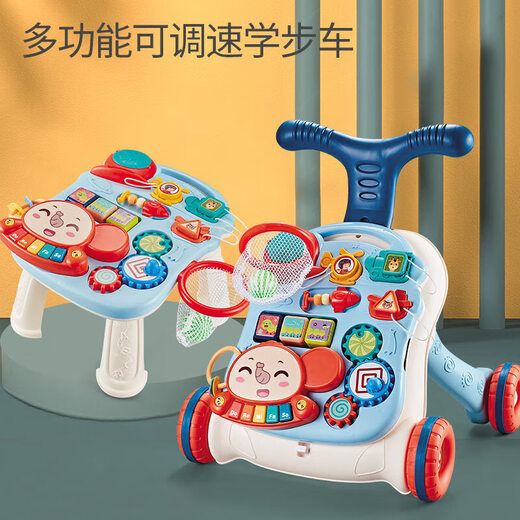 Walker Baby Baby Multifonctionnel Walker Toddler Baby Anti-Overrocstarming Apprend à marcher et empêche la marche d'O-LEG. Table d'apprentissage Walker (modèle de tir) bleu