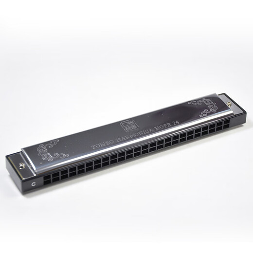 Tombo Japan Tongbao 6624p Pure Tone harmonica Harmonic polyphonique à 24 trous pour débutants 6624p Silver Metal Lattice Model Notes Ton