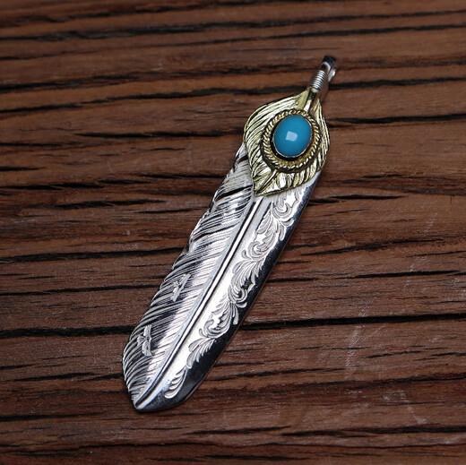 Floating Lotus Washumi Taro Tang Grass Feather Opal Stone Sterling Silver Tang Grass Feather Pendant Pendant Design Gold Turquoise