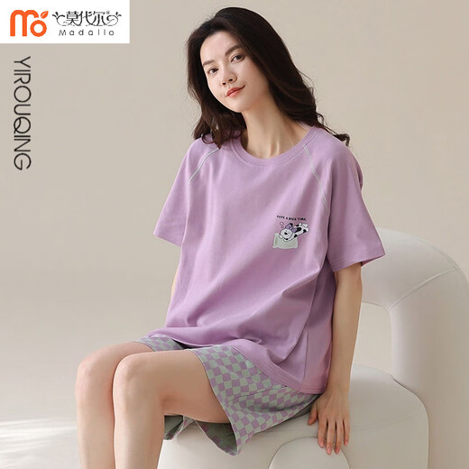 
Modali tender solid color cotton pajamas for women in summer solid color cotton shorts shorts summer new young ladies home clothing set Yi short sleeve suit: YZT9856 M Recommended 70-95 Jin [Jin equals 0.5 kg] wear