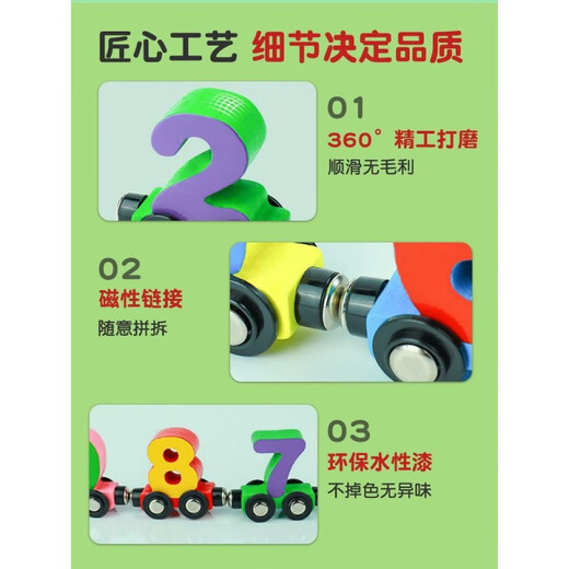 Train numérique magnétique Toys pour enfants Assemblage magnétique Blocons de construction de 1 à 3 ans Boy and Girl 2 Early Education 6 Teaching Aids Train magnétique coloré du zodiaque