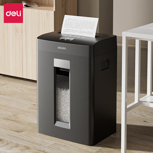 Deli -Deli -Papier Shredder 23L Schwarz Deutsch Standard 5 Mit hoher Vertraulichkeit können Papier für Bürogeräte eintägig 8 Teile 10 Minuten 9904 [Quetailable Card und Crush Disk festgelegt werden