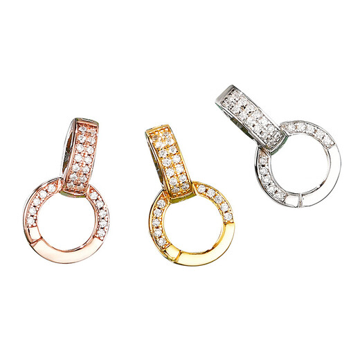 Minamiuri 925 silver universal buckle head buckle pendant buckle connecting buckle pearl necklace bracelet head buckle DIY jewelry accessories 925 silver micro-embedded universal buckle-gold color