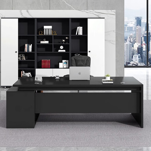 Rongjiang boss desk simple modern president desk office executive desk manager supervisor desk 160*80 including side cabinets